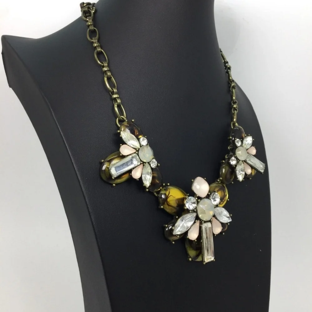 Bauble Bar Faux Tortoise Rhinestone Statement Necklace